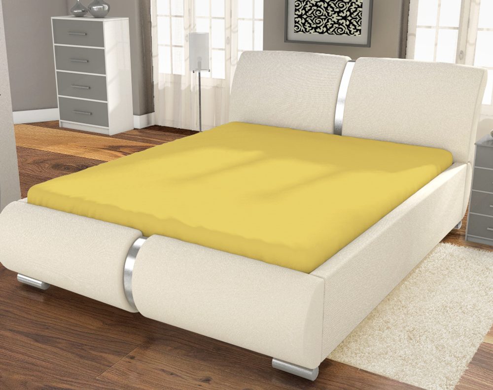 Jersey prostěradlo Economy (180 x 200 cm) - Béžová