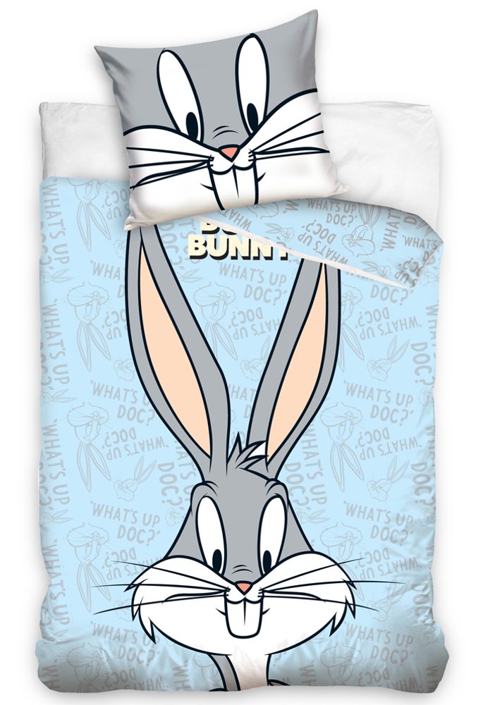 Carbotex Obliečky do postieľky Zajačik Bugs Bunny (Modré)