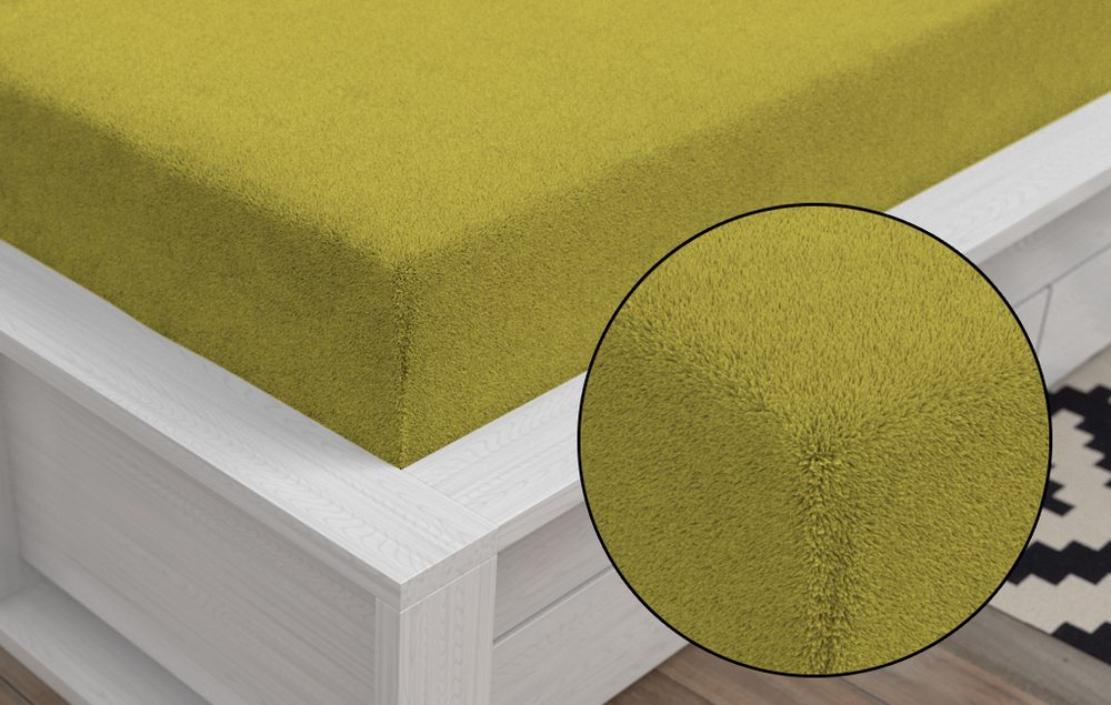 Froté prostěradlo Classic (180 x 200 cm) - Žlutá