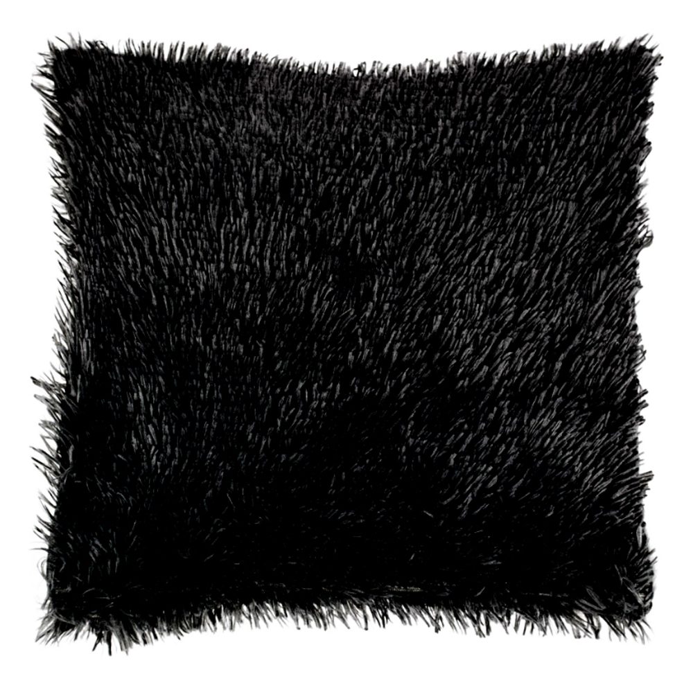 Párnahuzat hosszú szálakkal 40x40 cm - Fekete