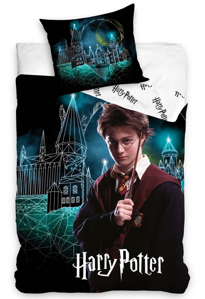 Bavlněné povlečení 140x200, 70x90 cm - Harry Potter Kouzelné Bradavice