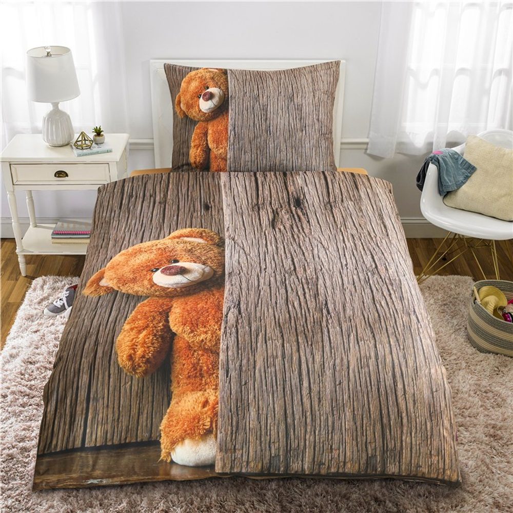 3D povlečení 140x200, 70x90 cm - Medvídek Teddy