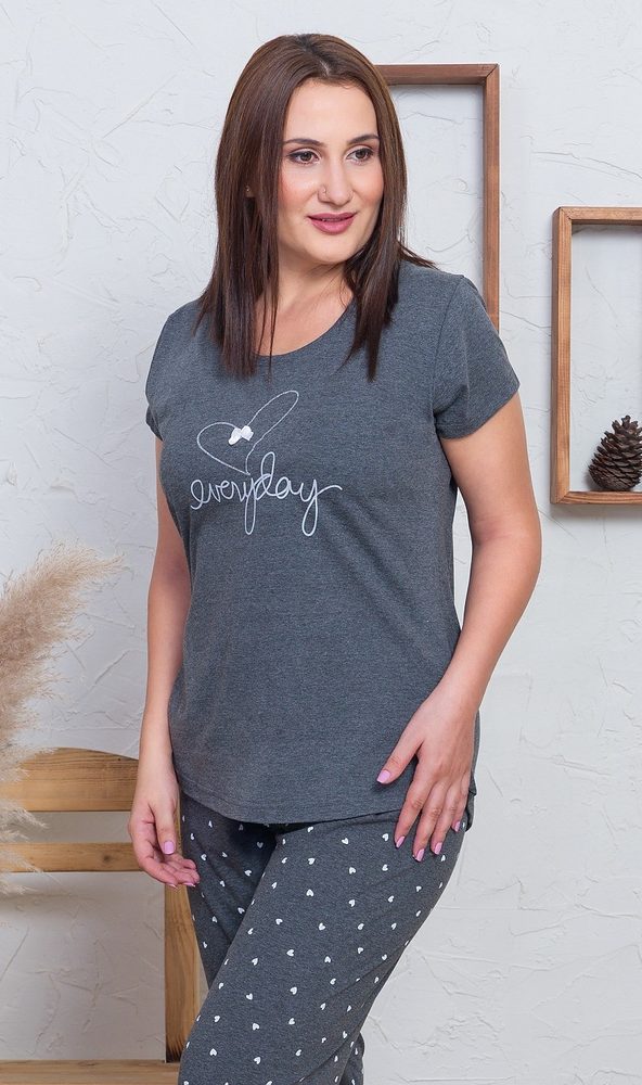 Dámské pyžamo kapri Mirka - světle šedá; 1XL