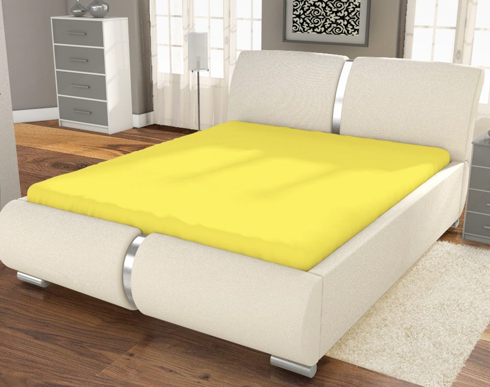 Froté prostěradlo Economy (180 x 200 cm) - Žlutá