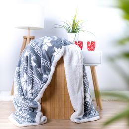 Mikroplyšová deka s beránkem 150x200 cm - Winter grey