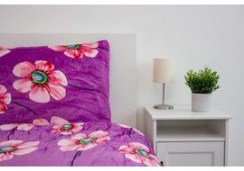 Obliečky mikroplyš 140x200 cm, 70x90 cm - Flower fialové