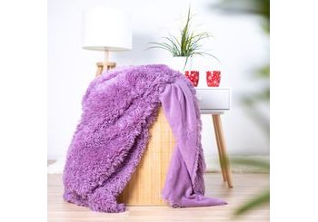 Luxusná deka s dlhým vlasom 200x230 - Fialová