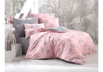 Pamut ágyneműhuzat 220x200, 2x 70x90 cm - Idil Fáradt rózsaszín