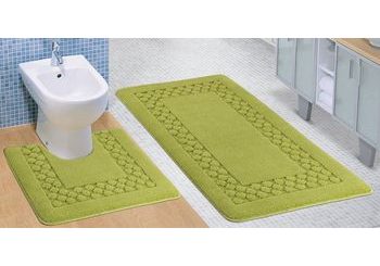 Kúpeľňová a WC predložka zelený rám