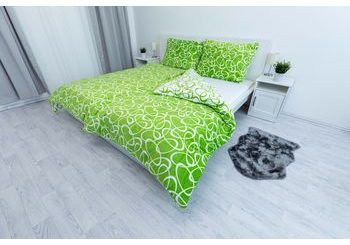 Francúzske obliečky mikroflanel Microdream - Kirsty zelená (220x200+2x70x90)