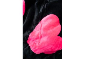 Mikroplyšová deka s beránkem 150x200 cm - Srdce