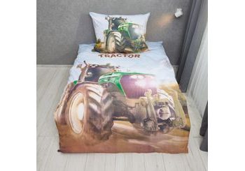 3D bavlnené obliečky 140x200, 70x90 cm - Traktor