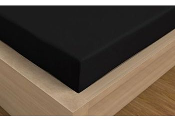 Saténové prostěradlo (160 x 200 cm) - Černá