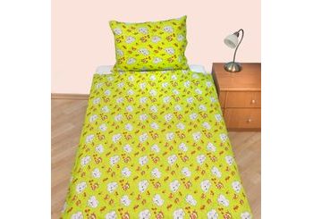 Bavlnené obliečky na veľkú posteľ Slony zelené