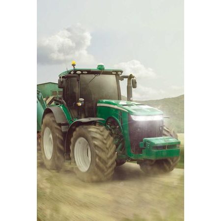 Fleece pléd 100x150 cm - Zöld traktor