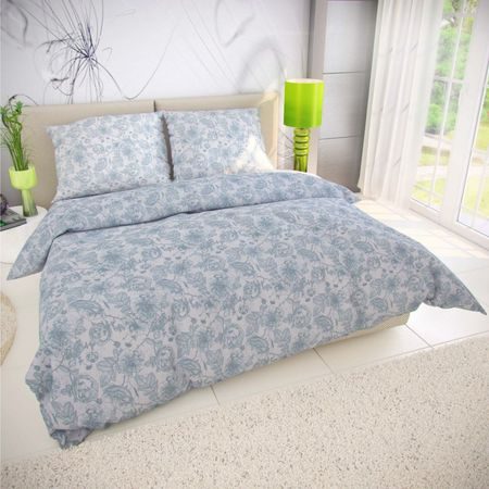 Klasické posteľné bavlnené obliečky RAVEN modré 140x200, 70x90 cm