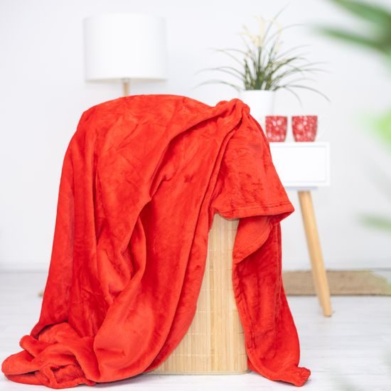 Mikroplyšová deka 150x200 cm - Červená