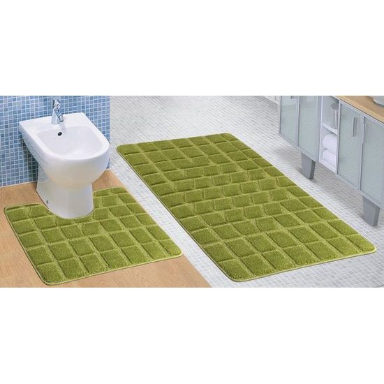 Fürdőszobai és WC alátét zöld moha
