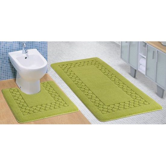 Fürdőszobai és WC alátét zöld rács