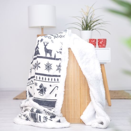 Mikroplyšová deka s beránkem 150x200 cm - Christmas