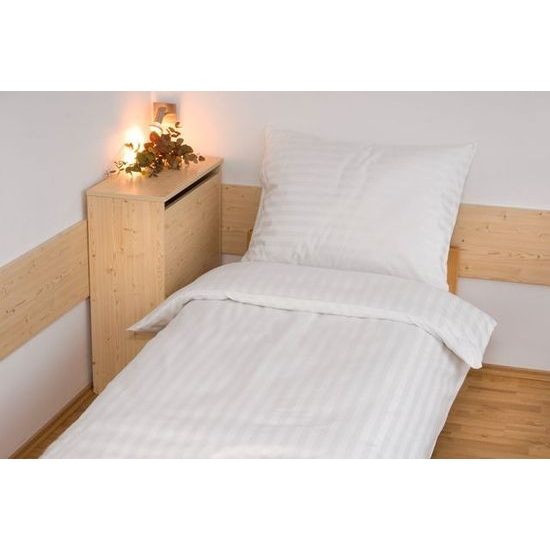 Hotelové obliečky atlas grádl 2cm prúžok 140x200,70x90cm biele