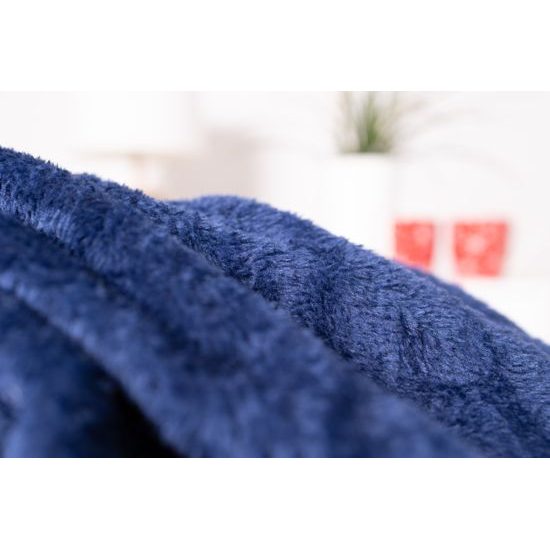 Mikroplyšová deka 150x200 cm - Tmavě modrá