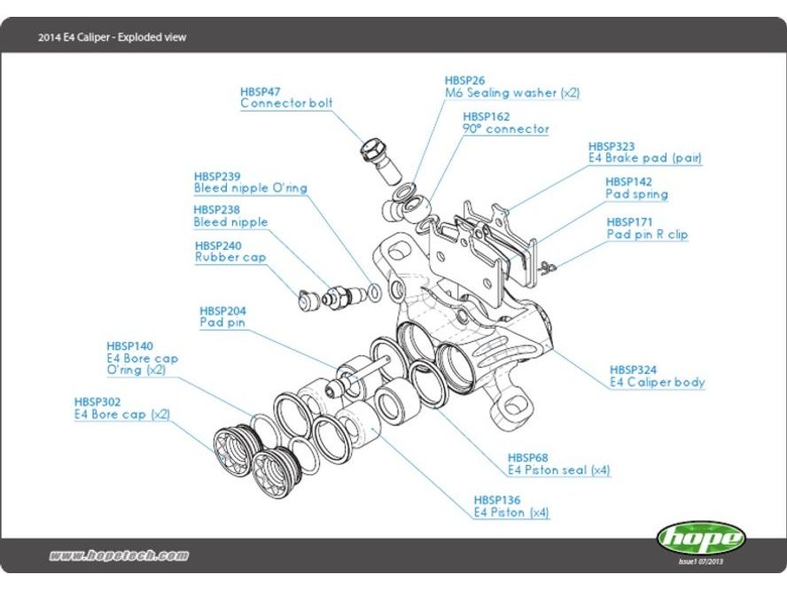 Hope těsnění třmenu E4/V4 HBSP68