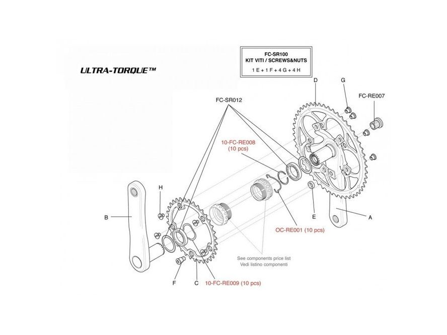 Pružina zajišťovací na pravou misku středového složení Campagnolo