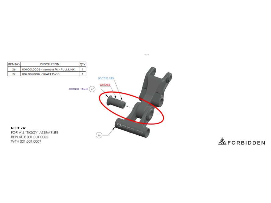 Kit Forbidden pro vahadlo V1 15x30