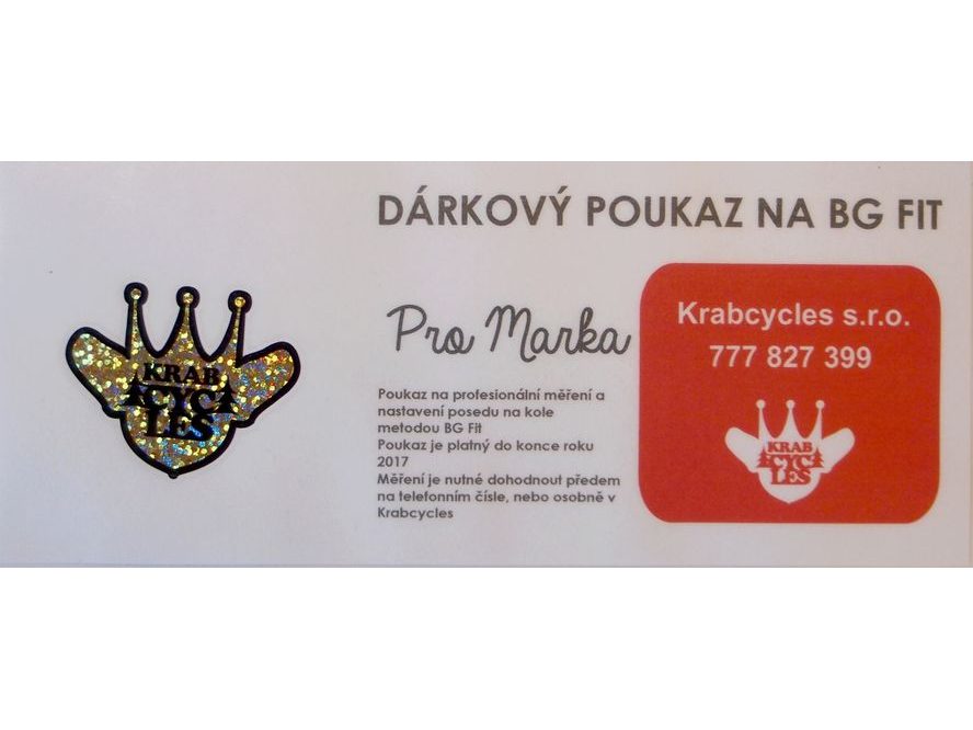 Dárkový poukaz Bike Fiting