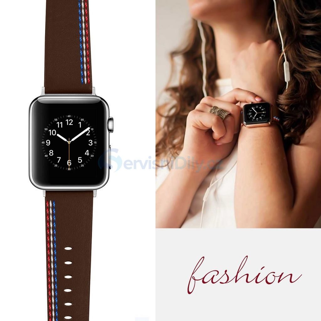 Apple Watch 42 / 44mm kožený opasok remienok čokoládovo hnedý s prešívaním  - Apple Watch - Remienky pre Smart Watch, Príslušenstvo - Váš dodavatel  dílu pro smartphony