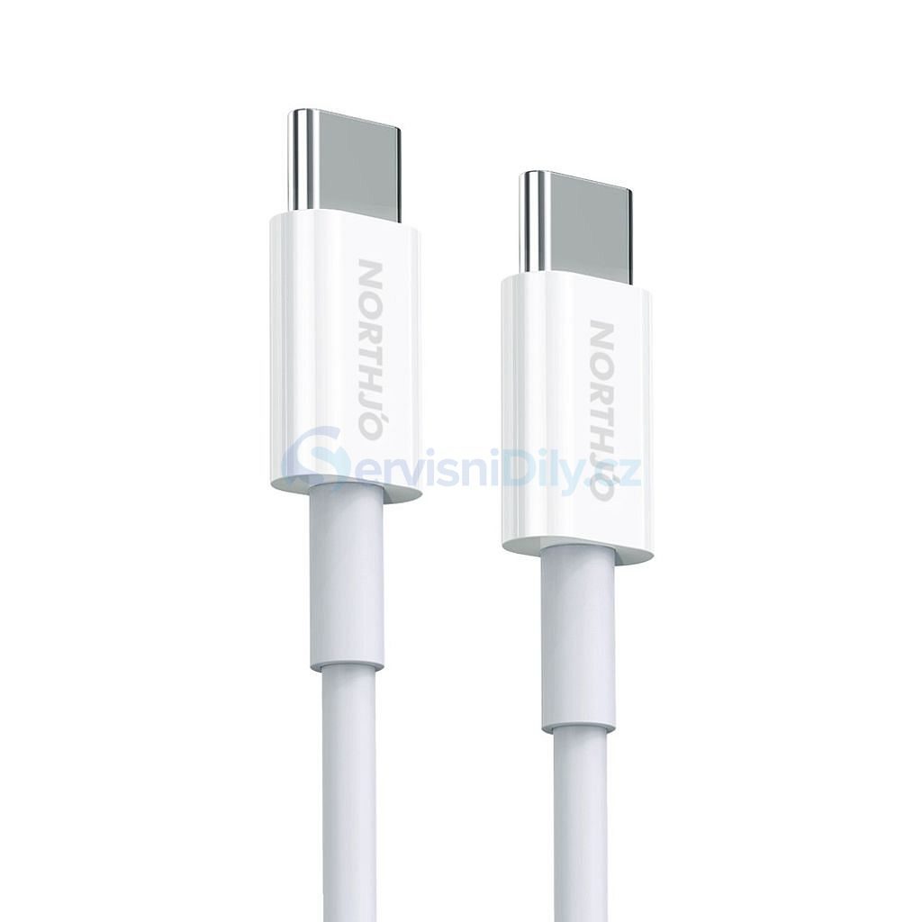 Nabíjecí kabel NORTHJO USB-C na USB-C port 2M bílý - Apple MacBook nabíjačky  - Nabíjačky a káble, Príslušenstvo - Váš dodavatel dílu pro smartphony
