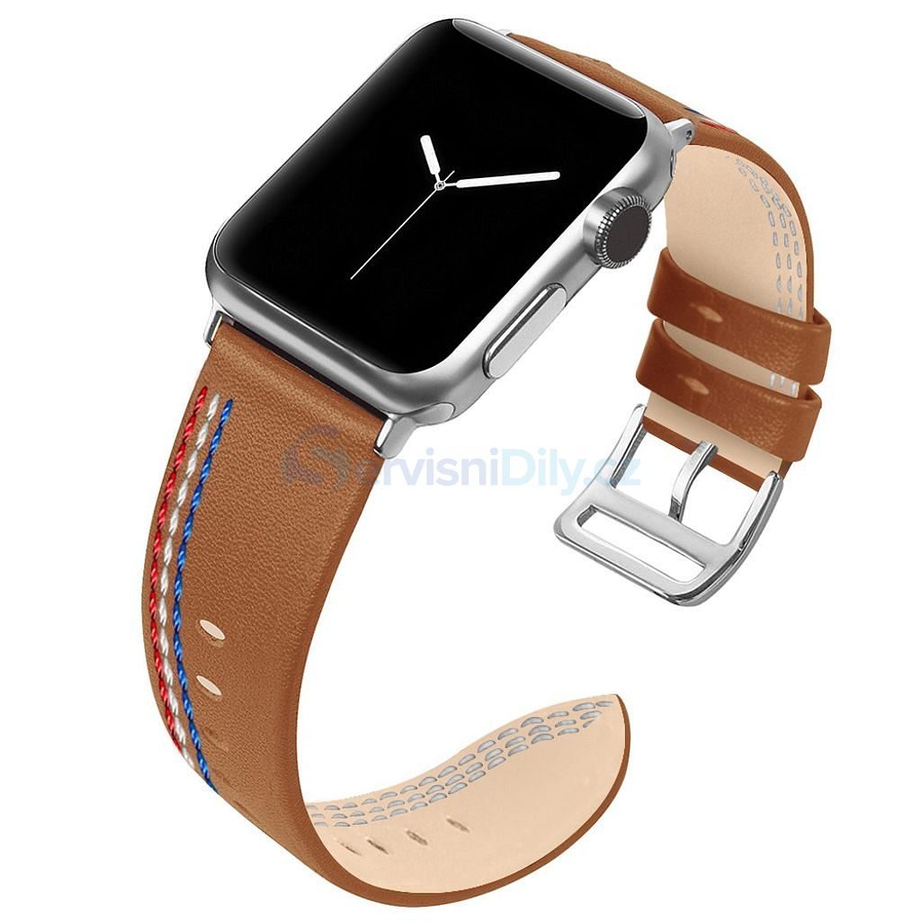 Apple Watch 42/44mm kožený pásek řemínek světle hnědá s prošíváním - Apple  Watch - Smart Watch Straps, Accessories - Spare parts for everyone