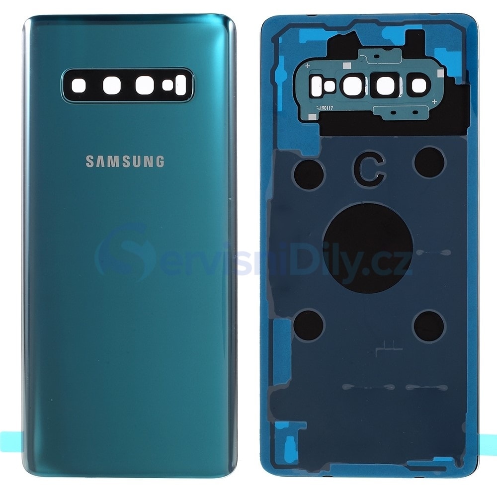 Samsung Galaxy S10 Plus zadní kryt baterie osázený včetně krytky  fotoaparátu zelený G975 - S10 Plus - Galaxy S, Samsung, Spare parts - Spare  parts for everyone