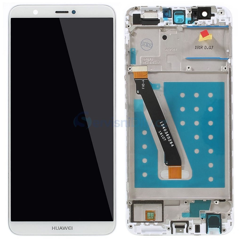 Huawei P smart LCD displej dotykové sklo bílé komplet včetně rámečku - P  Smart - P, Huawei, Servisní díly - Váš dodavatel dílu pro smartphony