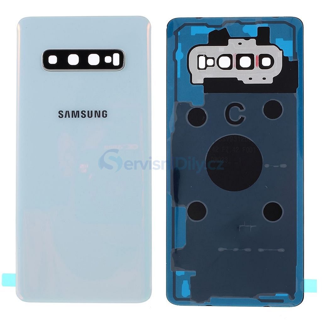 Samsung Galaxy S10 Plus zadní kryt baterie osázený včetně krytky  fotoaparátu bílý G975 - S10 Plus - Galaxy S, Samsung, Spare parts - Spare  parts for everyone