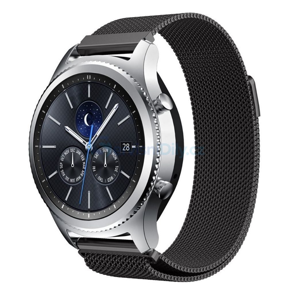 Samsung Gear S3 Frontier řemínek pásek milánský tah černý kovový - Samsung  Gear S3 - Smart Watch Straps, Accessories - Spare parts for everyone