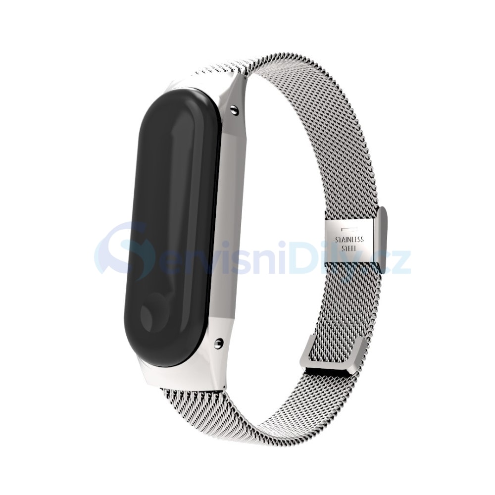 Xiaomi Mi Band 3 / 4 pásek na ruku řemínek kovový stříbrný - Xiaomi Mi Band  - Smart Watch Straps, Accessories - Váš dodavatel dílu pro smartphony