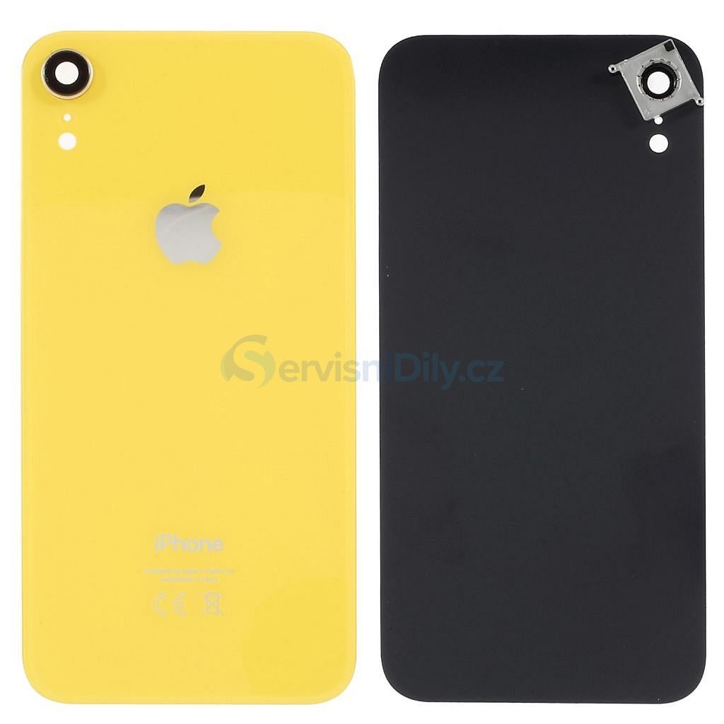 Apple iPhone XR zadní kryt baterie včetně krytky čočky fotoaparátu žlutý -  iPhone XR - iPhone, Apple, Servisní díly - Váš dodavatel dílu pro smartphony