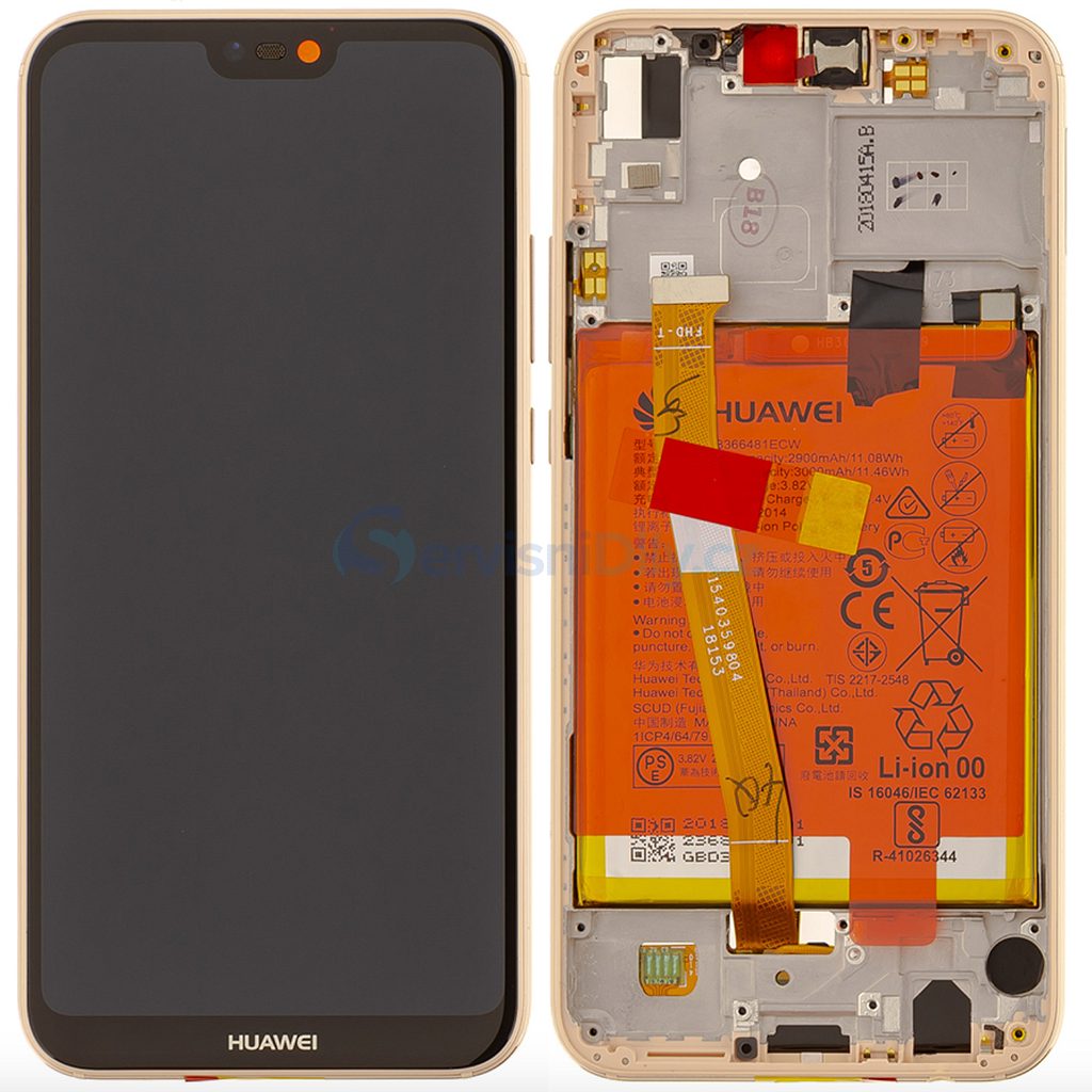 Huawei P20 Lite LCD touch screen digitizer with frame and battery Pink  (Service Pack) - P20 Lite - P, Huawei, Spare parts - Spare parts for  everyone
