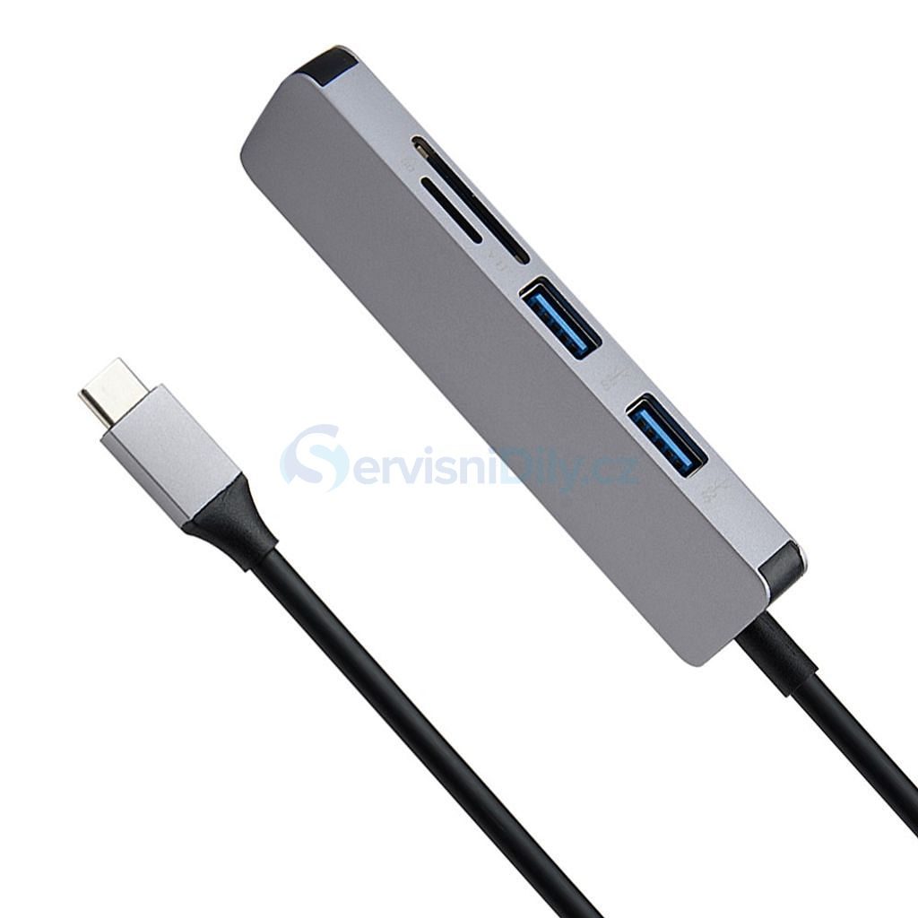 USB-C Hub 5 v 1 USB 3.0 Port 3x SD/TF čtečka karet - USB Huby -  Příslušenství - Váš dodavatel dílu pro smartphony