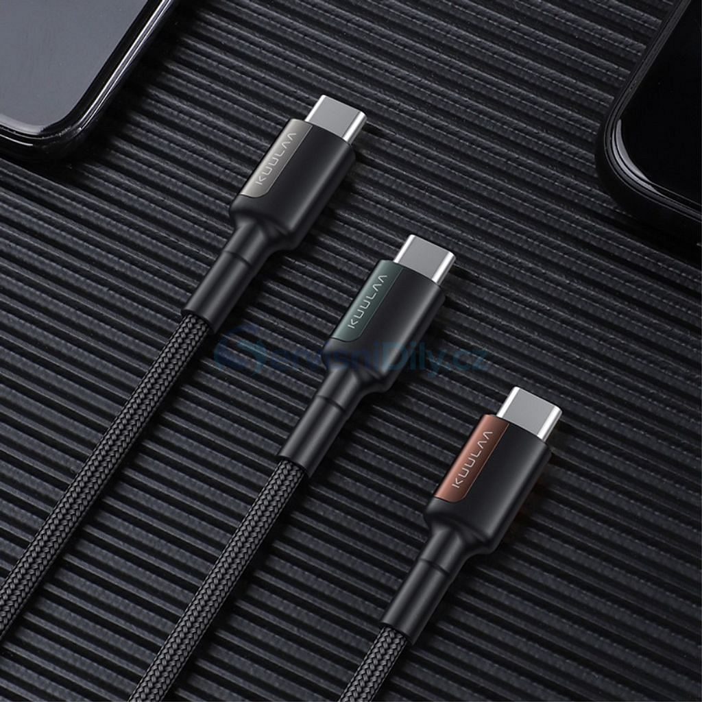 Nylonový pletený kabel 1M USB-C na USBC až 60W KUULAA - Chargers, cables -  Accessories - Váš dodavatel dílu pro smartphony