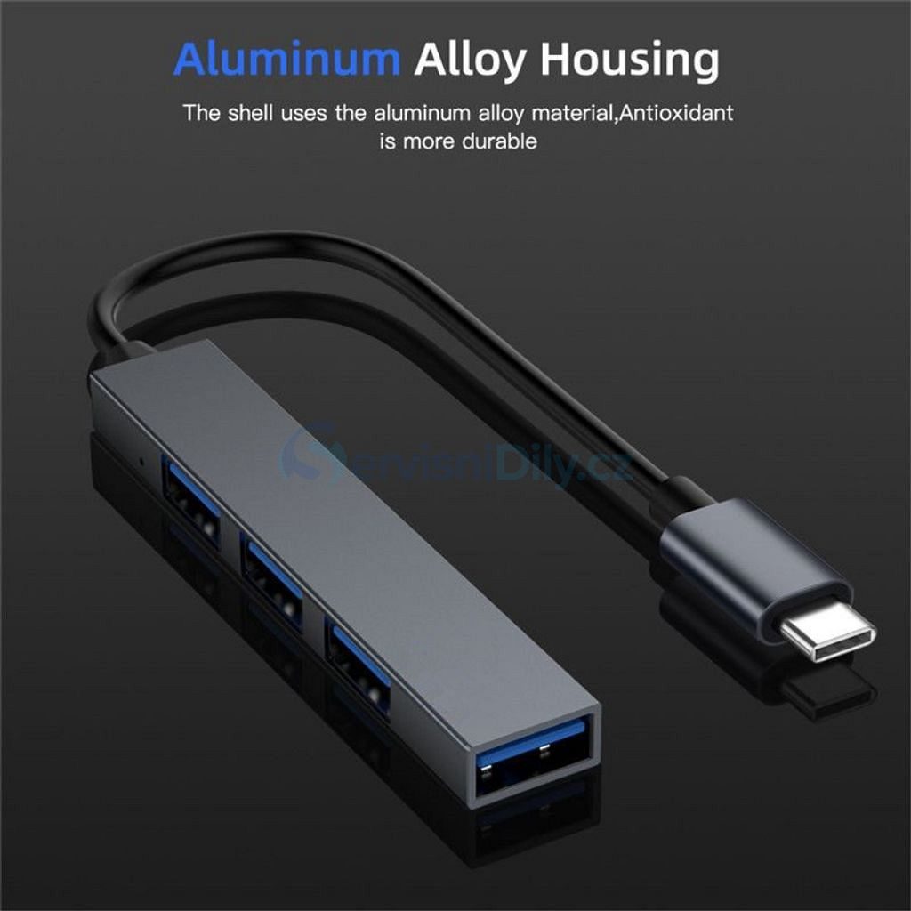 USB-C Hub USB 2.0 port 4x rozbočovač - USB Huby - Príslušenstvo - Váš  dodavatel dílu pro smartphony