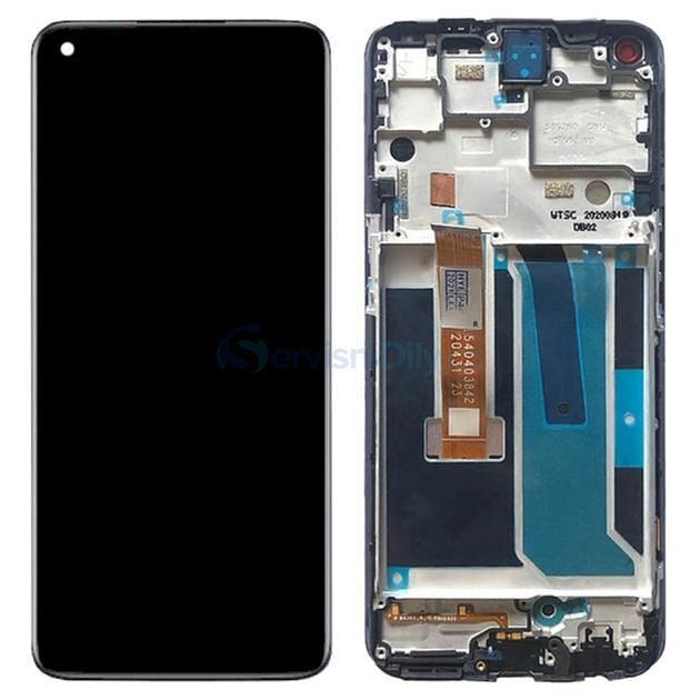 OnePlus Nord N10 5G LCD displej dotykové sklo komplet přední panel černý  včetně rámečku - Nord N10 5G - OnePlus, Servisní díly - Váš dodavatel dílu  pro smartphony