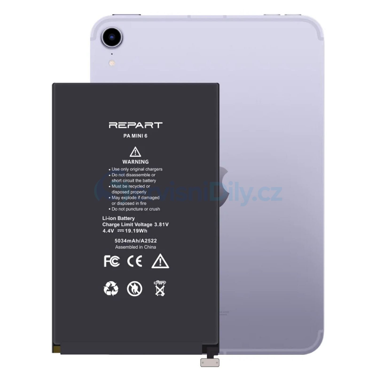 REPART A2522 Battery for iPad mini 6 - High Capacity 5034mAh