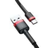 USB-A na USB-C kabel Baseus Cafule 18W 3A (0.5m) červený CATKLF-D91