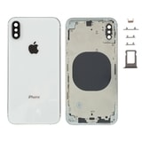 Apple iPhone XS zadný kryt batérie biely vrátane stredového rámečku telefónu strieborný