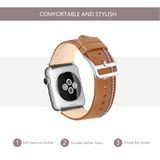 Apple Watch 42/44mm kožený pásek řemínek světle hnědá s prošíváním