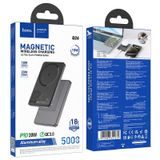 Powerbanka HOCO Q26 5000 mAh, 20 W PD, MagSafe, bezdrôtové nabíjanie, sivá