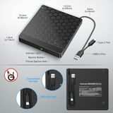 External DVD Writer USB 3.0 / Type-C for Laptops and Computers